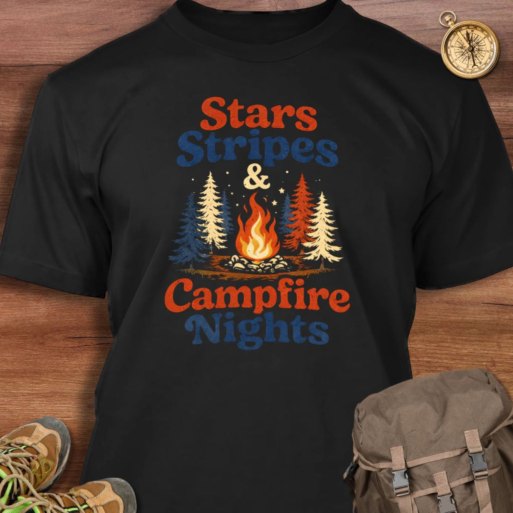 Stars Stripes and Campfire Nights T-Shirt