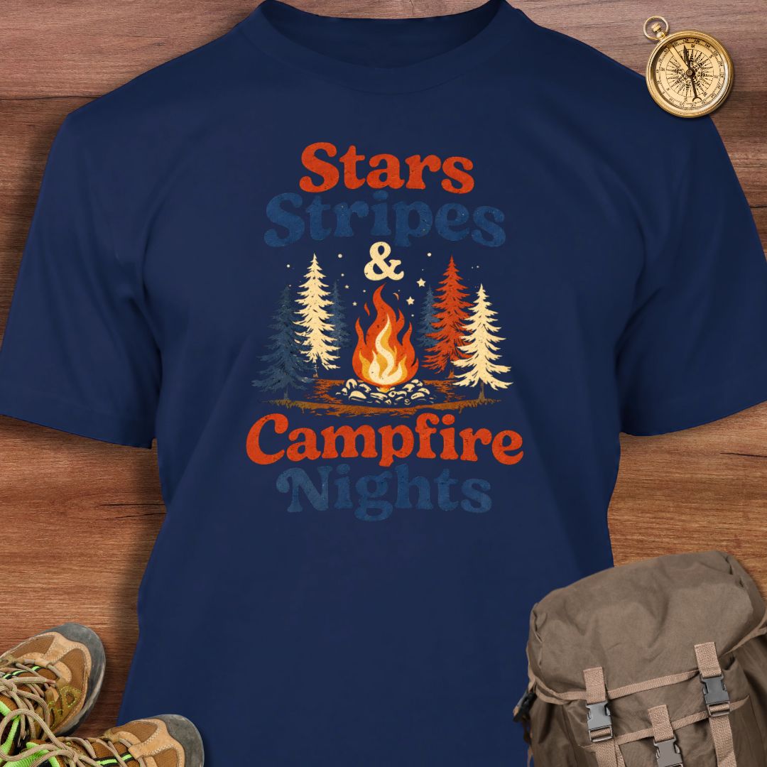 Stars Stripes and Campfire Nights T-Shirt