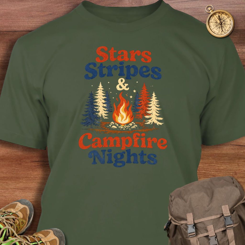 Stars Stripes and Campfire Nights T-Shirt